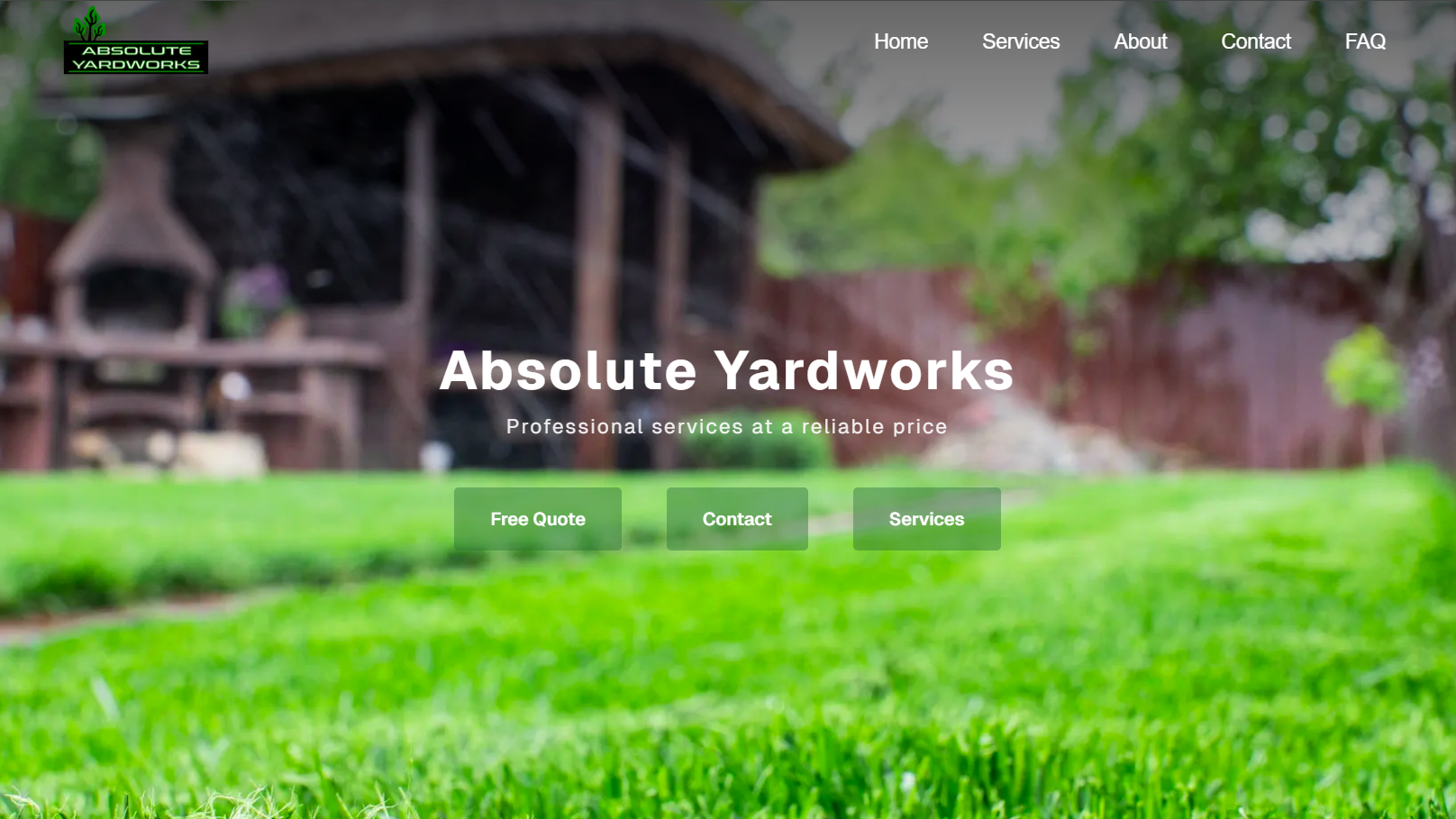 Absolute Yardworks homepage