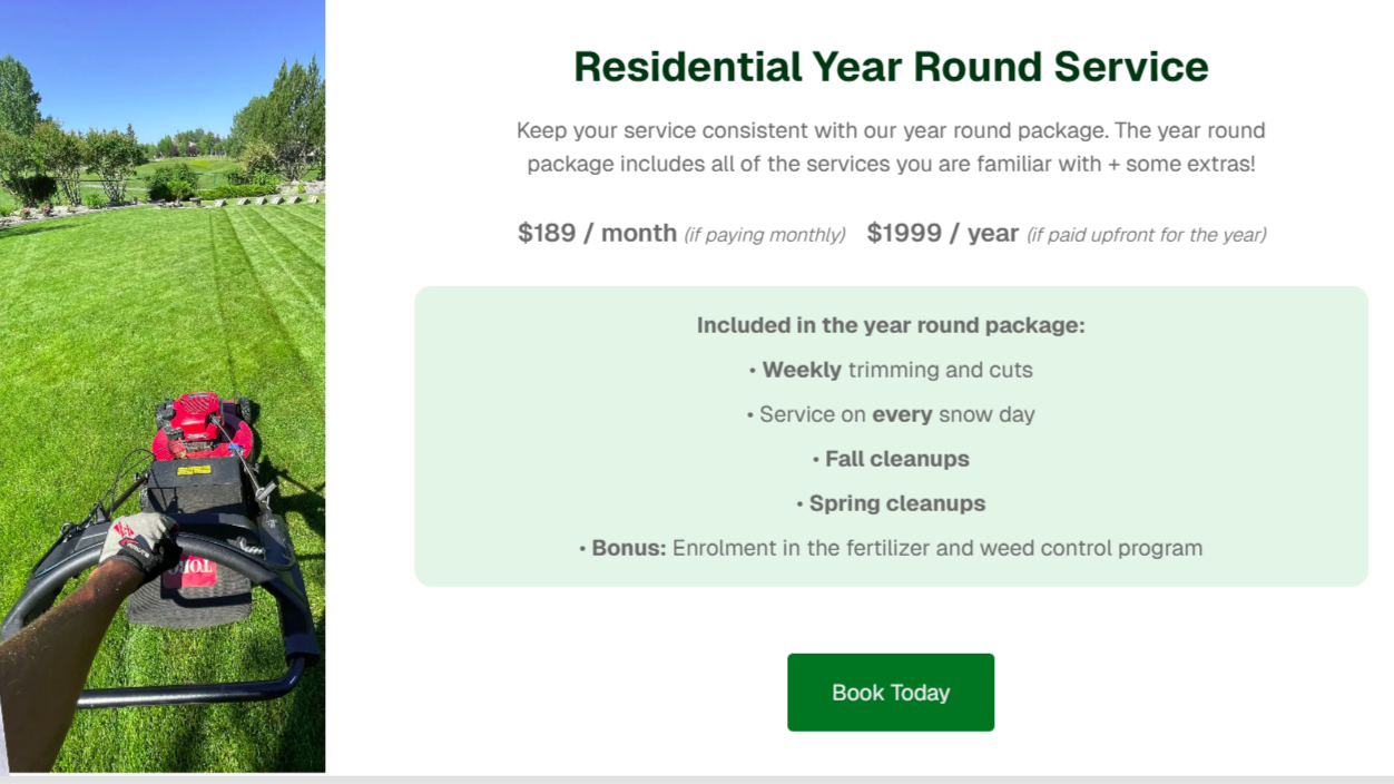Mobile booking layout